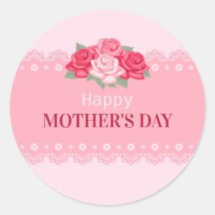 Elegant Floral Happy Mother's Day   Sticker