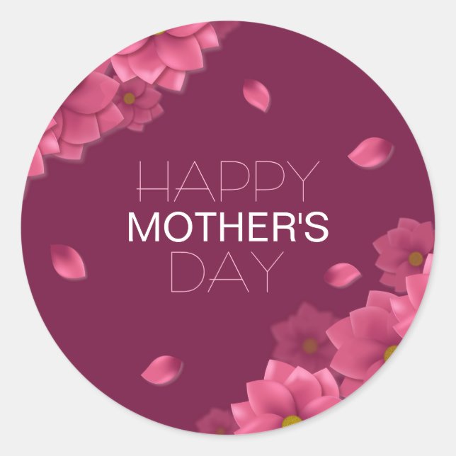 Elegant Floral Happy Mother's Day | Sticker (Front)