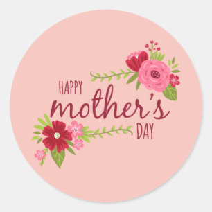 Elegant Floral Happy Mother's Day   Sticker Seal