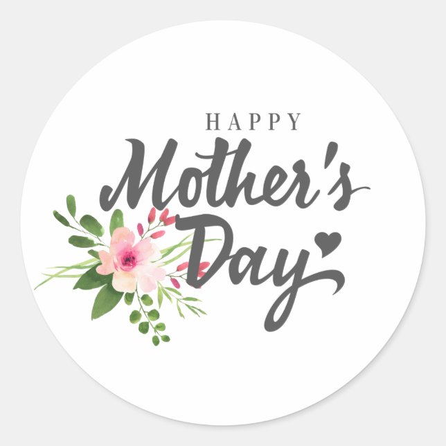 Elegant Floral Happy Mother's Day | Sticker Seal (Front)