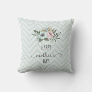 Elegant Floral Happy Mother's Day   Throw Pillow