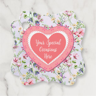 Elegant Floral Heart Frame: for Every Occasion Favour Tags