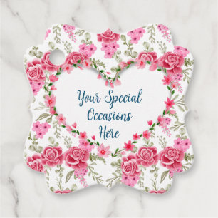 Elegant Floral Heart Frame: for Every Occasion Favour Tags