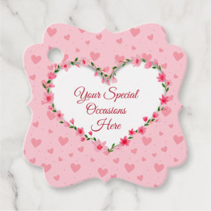 Elegant Floral Heart Frame: for Every Occasion Favour Tags