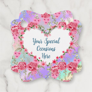 Elegant Floral Heart Frame: for Every Occasion Favour Tags