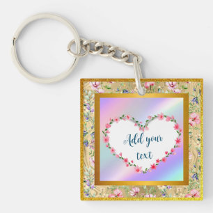 Elegant Floral Heart Frame: for Every Occasion Keychain