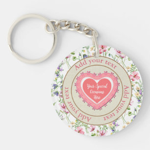 Elegant Floral Heart Frame: for Every Occasion Keychain