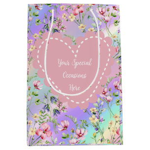 Elegant Floral Heart Frame: for Every Occasion Medium Gift Bag