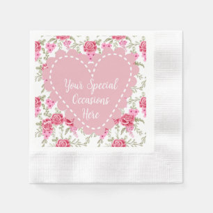 Elegant Floral Heart Frame: for Every Occasion Napkin