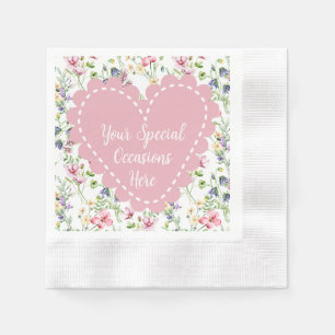 Elegant Floral Heart Frame: for Every Occasion Napkin