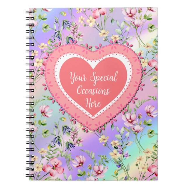 Elegant Floral Heart Frame: for Every Occasion Notebook (Front)