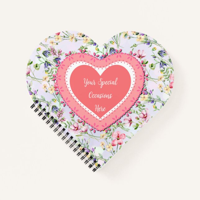 Elegant Floral Heart Frame: for Every Occasion Notebook (Front)
