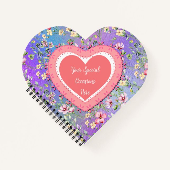 Elegant Floral Heart Frame: for Every Occasion Notebook (Front)