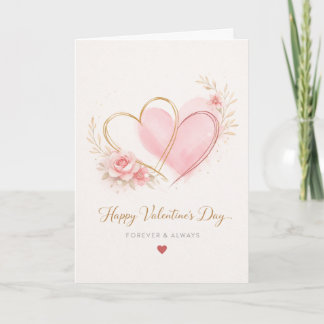 Elegant Floral Heart Valentine's Day Greeting Card