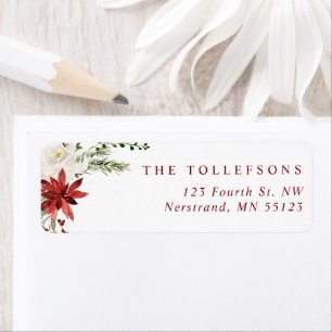 Elegant Floral Holiday Return Address Labels