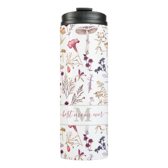 Elegant Floral Hummingbird Best Mom Ever Thermal Tumbler (Front)