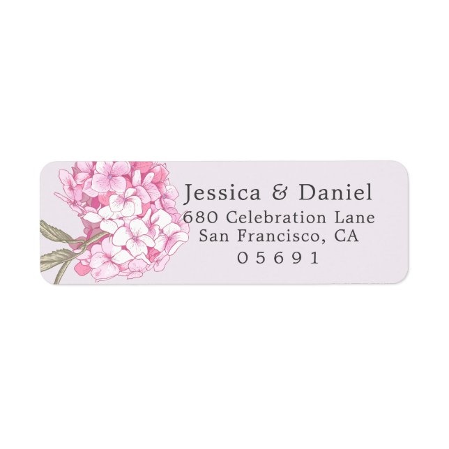 Elegant Floral Hydrangea Return Address (Front)