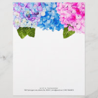 Elegant Floral Hydrangeas | Add Name Contact