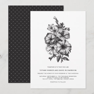 Elegant Floral Illustrated Wedding Invitation