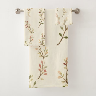 Elegant Floral In Autumn Colours Bath Towel Set