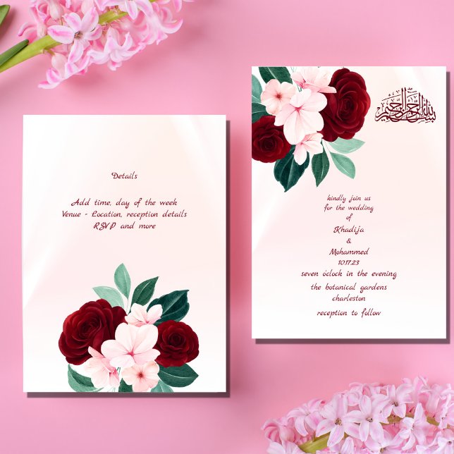 ELEGANT FLORAL ISLAMIC WEDDING  INVITATION (Creator Uploaded)