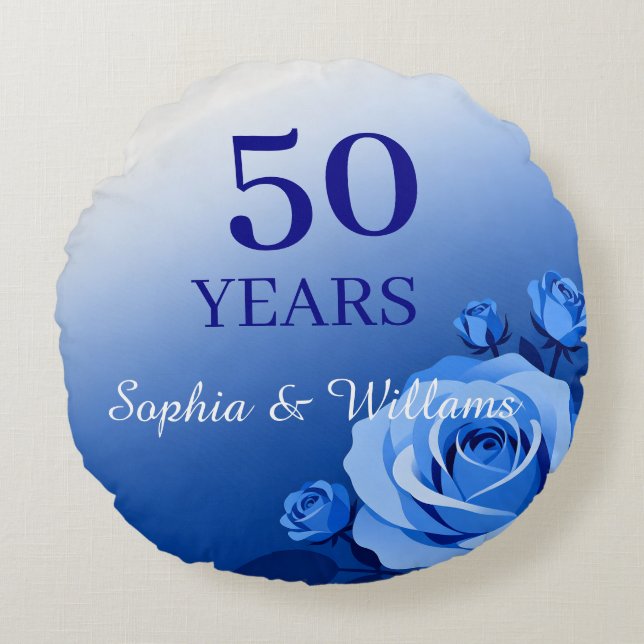 Elegant Floral Keepsake – Personalized Romantic  Round Pillow (Front)