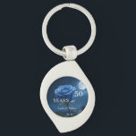 Elegant Floral Keepsake – Romantic Blue Rose Gift Keychain<br><div class="desc">An elegant acrylic keychain featuring a blue rose anniversary design. Personalize with names and special dates for a thoughtful keepsake. Perfect for couples,  parents,  or friends celebrating their love story.</div>