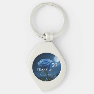 Elegant Floral Keepsake – Romantic Blue Rose Gift Keychain