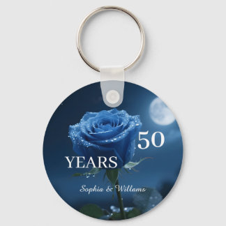 Elegant Floral Keepsake – Romantic Blue Rose Gift Keychain