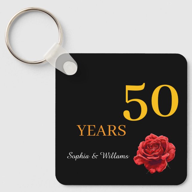 Elegant Floral Keepsake – Romantic Red Rose Gift Keychain (Front)