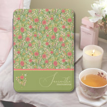 Elegant Floral Kindle Case – Personalized Name