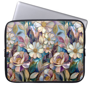Elegant Floral Laptop Sleeve Gold Botanical Case