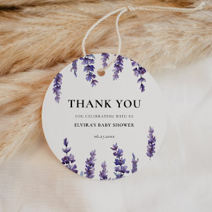Elegant floral lavender Baby Shower Favour Tags