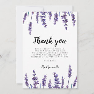 Elegant floral lavender Baby Shower Thank You Card