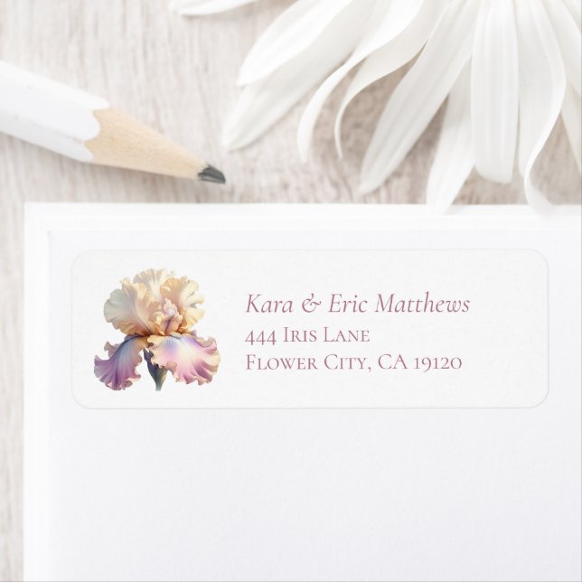 Elegant Floral Lavender & Blush Iris Flower Return (Insitu)