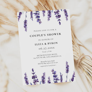 Elegant Floral Lavender Couple's Shower Invitation