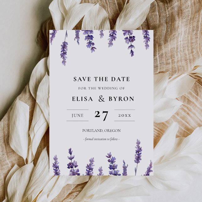 Elegant floral lavender Save the date Invitation (Creator Uploaded)