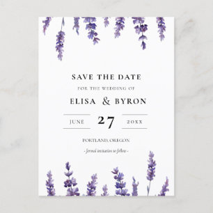 Elegant floral lavender Save the date Postcard