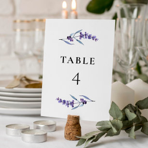 Elegant Floral Lavender Table Number