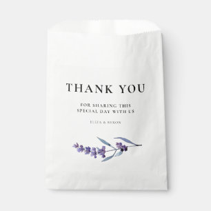 Elegant Floral Lavender Thank You Favour Bag