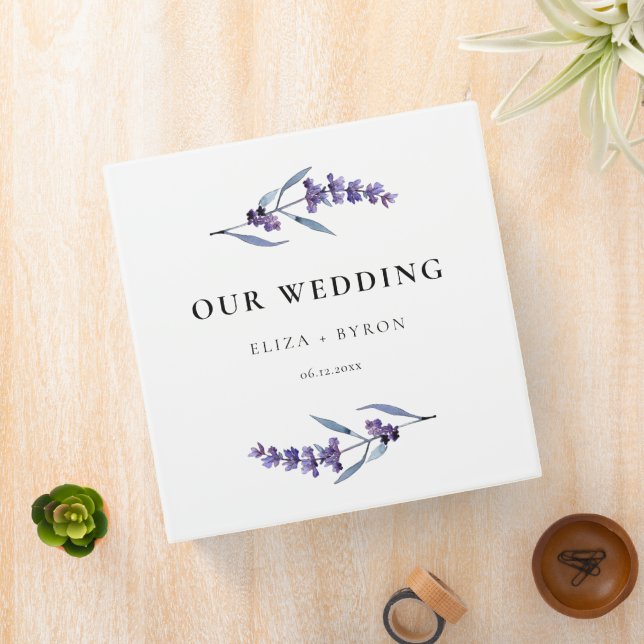 Elegant Floral Lavender Wedding Album Binder (In Situ)