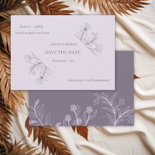 Elegant Floral Lavender Wedding Save the Date