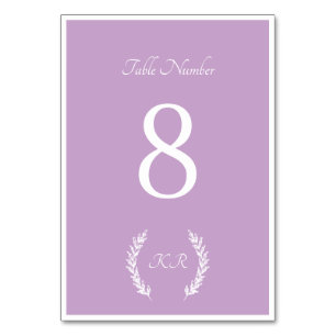Elegant Floral Lavender Wedding Table Number