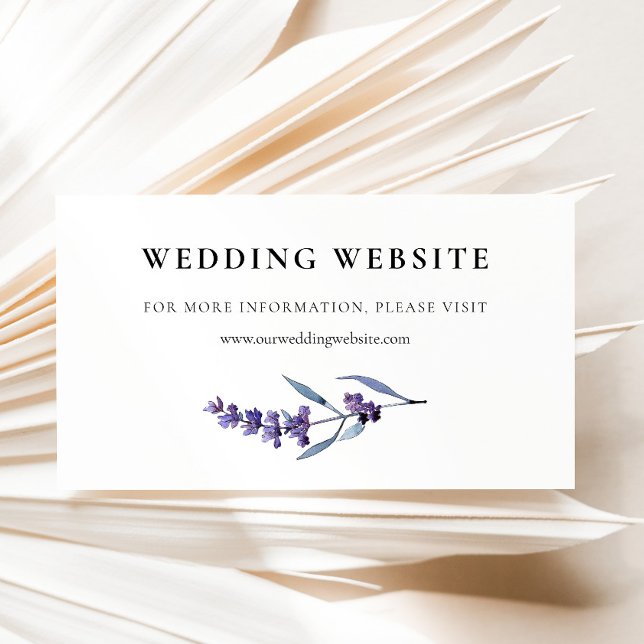 Elegant floral lavender wedding website card (Creator Uploaded)