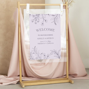 Elegant Floral Lavender Welcome Wedding Poster