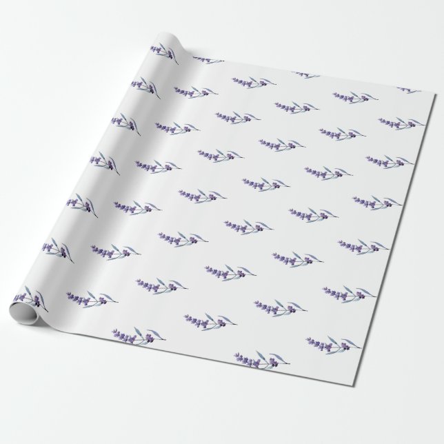 Elegant floral lavender wrapping paper (Unrolled)