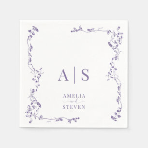 Elegant Floral Leaf Classic Wedding  Napkin