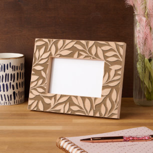 Elegant Floral Leaves Modern Chic Etched Frames