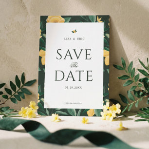 Elegant Floral Lemon Citrus Fruit Blossom Wedding  Save The Date