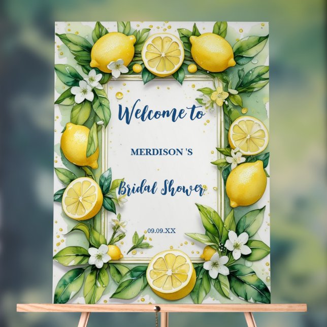 Élégant floral lemon méditerranéen Shower de maria (Neutre)